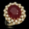 14K Gold 9.55ct Ruby 0.98ct Diamond Ring