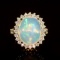 14K Gold 7.02ct Opal 1.11ct Diamond Ring