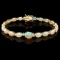 14k Gold 7.00ct Opal 0.50ct Diamond Bracelet