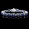 14k Gold 29ct Sapphire 0.75ct Diamond Bracelet