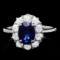 14k Gold 1.50ct Sapphire 1.00ct Diamond Ring