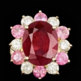 14k Yellow Gold 7.00ct Ruby 1.30ct Diamond Ring