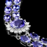 14k 21.88ct Tanzanite 1.66ct Diamond Bracelet