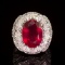 14k Gold 18.62ct Ruby 2.15ct Diamond Ring