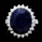 14k Gold 14.20ct Sapphire 1.59ct Diamond Ring