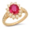 14K Gold 2.37ct Ruby 1.12cts Diamond Ring