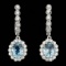 14k 3.00ct Aquamarine 1.35ct Diamond Earrings