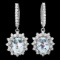 14k Gold 8ct Aquamarine 1.9ct Diamond Earrings