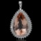 14K Gold 44.65ct Morganite 3.95ct Diamond Pendant