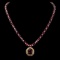 14K Gold 59.34ct Ruby 3.10ct Diamond Necklace