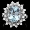 14k Gold 4.92ct Aquamarine 0.79ct Diamond Ring