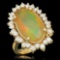 14K Gold 5.22ct Opal 1.40ct Diamond Ring