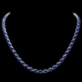 18k Gold 30ct Sapphire 1.70ct Diamond Necklace