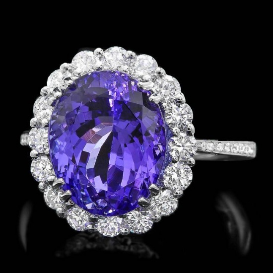 18k Gold 7.50ct Tanzanite 1.00ct Diamond Ring