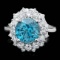 14k White Gold 5.50ct Zircon 1.60ct Diamond Ring