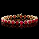 14k Gold 26.00ct Ruby 1.00ct Diamond Bracelet