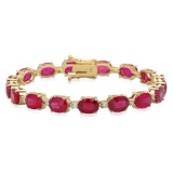 18K Gold 30.66ct Ruby .8ct Diamond Bracelet