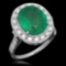 14K Gold 3.50ct Emerald 0.70ct Diamond Ring