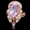 14k Rose Gold 8.50ct Kunzite 0.75ct Diamond Ring