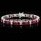 14k White Gold 28ct Ruby 2.40ct Diamond Bracelet