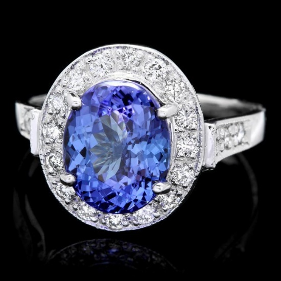 14k Gold 4.00ct Tanzanite 0.50ct Diamond Ring