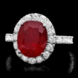 14k White Gold 5.00ct Ruby 1.40ct Diamond Ring