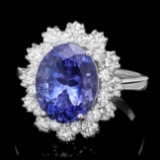 14k Gold 5.00ct Tanzanite 1.40ct Diamond Ring