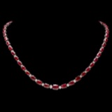 14k Gold 28.50ct Ruby 1.00ct Diamond Necklace