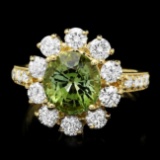 14k Gold 3.00ct Tourmaline 1.60ct Diamond Ring