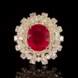 14K Gold 9.39ct Ruby 3.93ct Diamond Ring