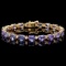 14k 17.00ct Tanzanite 0.80ct Diamond Bracelet