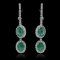 14K Gold 5.08ct Emerald & 1.97ct Diamond Earrings