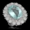 14K Gold 14.97ct Aquamarine 2.75ct Diamond Ring