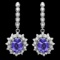 14k Gold 4.50ct Tanzanite 1.70ct Diamond Earrings