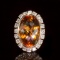 14K Gold 19.68ct Citrine 2.20ct Diamond Ring