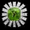 14k Gold 11.50ct Peridot 2.25ct Diamond Ring