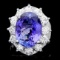 14k Gold 10.00ct Tanzanite 2.50ct Diamond Ring