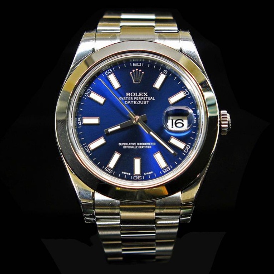 Rolex DateJust ll 41mm Blue Index Dial Men's Wristwatch