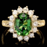 14k Gold 2.35ct Tourmaline 1.10ct Diamond Ring