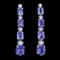 14k Gold 5ct Tanzanite 0.35ct Diamond Earrings