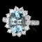 14k Gold 3.00ct Aquamarine 1.10ct Diamond Ring