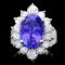 14k Gold 8.50ct Tanzanite 2.00ct Diamond Ring