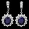 14k Gold 9ct Sapphire 1.90ct Diamond Earrings