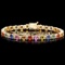 14k Gold 12ct Sapphire 1.80ct Diamond Bracelet