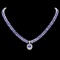 14k W Gold 29ct Tanzanite 1.35ct Diamond Necklace