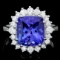 14k Gold 6.00ct Tanzanite 0.70ct Diamond Ring