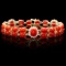 14k Gold 35ct Coral 1.70ct Diamond Bracelet