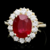 14k Yellow Gold 5.50ct Ruby 1.30ct Diamond Ring