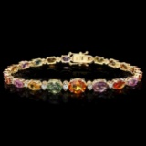 14k Gold 15.79ct Sapphire 0.74ct Diamond Bracelet