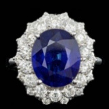 14k Gold 7.00ct Sapphire 1.75ct Diamond Ring